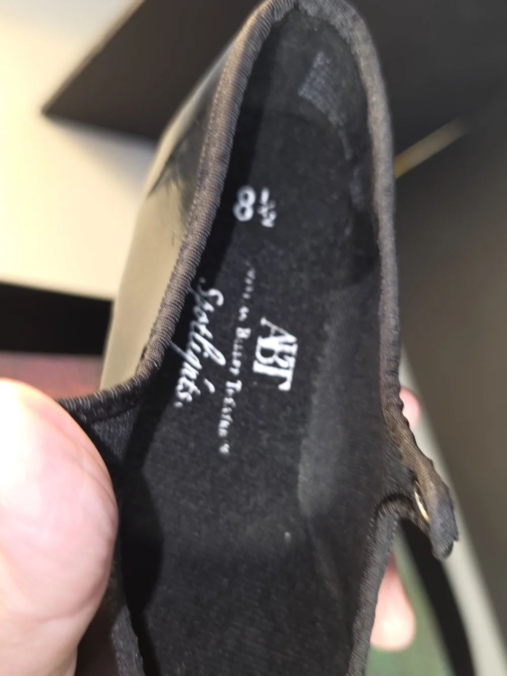 ABT American Ballet Theater Spotlights Black Patent Tap Jazz Shoes Sz 8.5 Flaw**